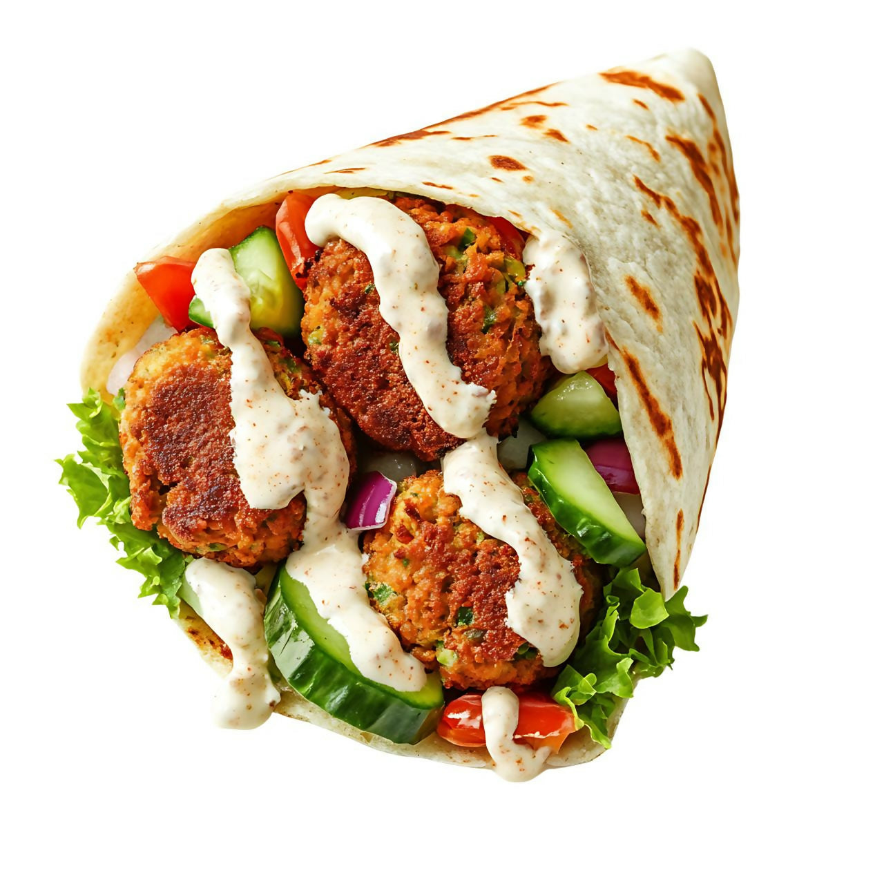 Falafel Eggplant Salad Sandwich