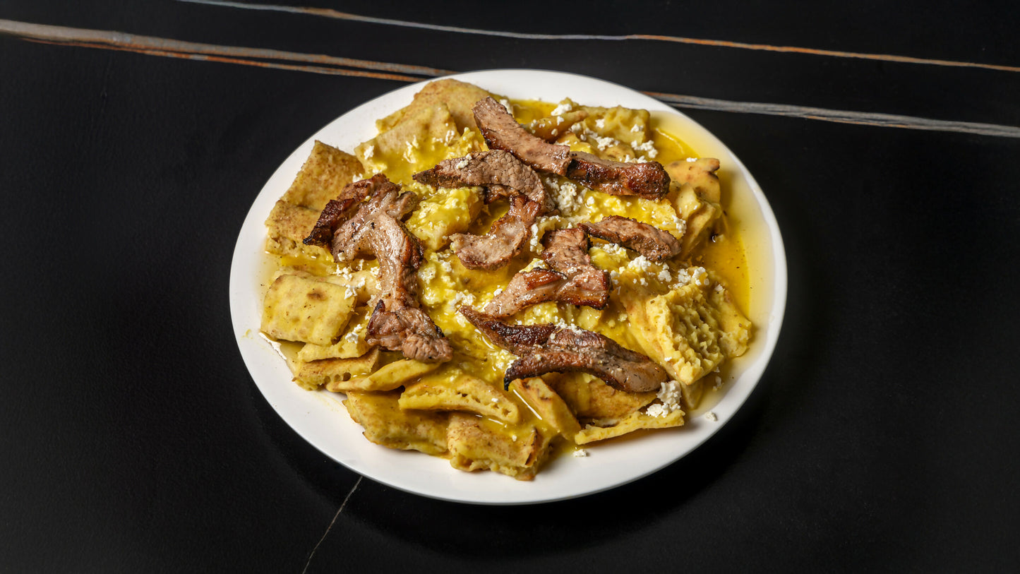 Lentil Fattah With Salat Plate